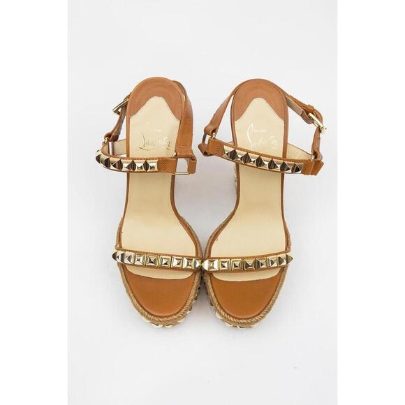 Christian Louboutin Tan Studded Wedge Leather - Picture 5 of 6